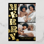 Merry Hand drawn Christmas 2 Photo Folie Feestdagenkaart (Voorkant)