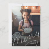 Merry Hand-lettering Fun foto Feestdagenkaart (Voorkant)