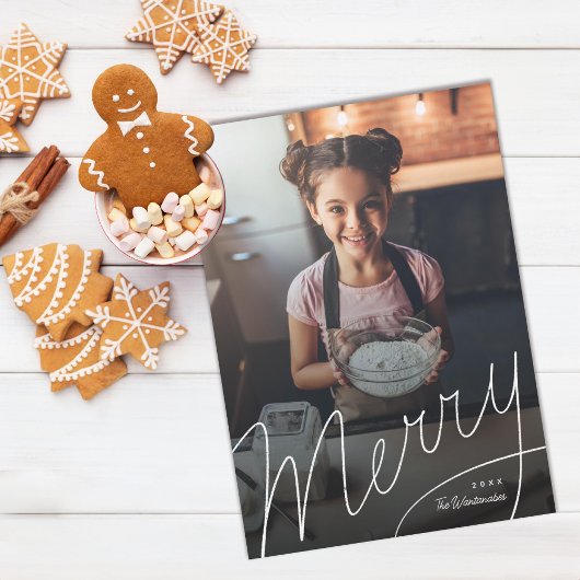 Merry Hand-lettering Fun foto Feestdagenkaart