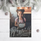 Merry Hand-lettering Fun foto Feestdagenkaart