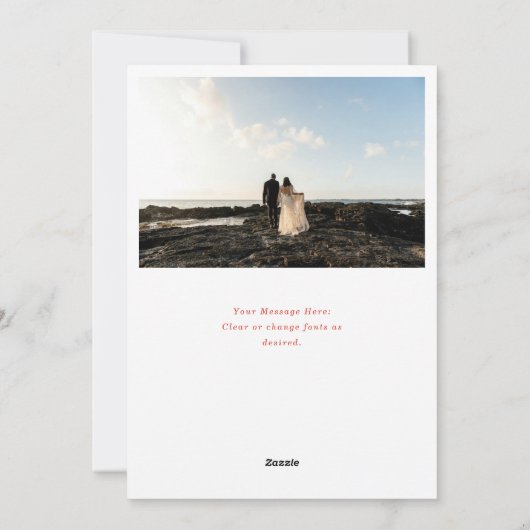 Merry Hand Lettering Wedding Photo Feestdagenkaart (Achterkant)