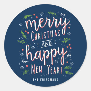 Merry Happy Editable Color Holiday Sticker