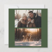 Merry Happy Everything Wave Typografie 2 foto's Feestdagenkaart (Achterkant)