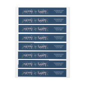 Merry Happy Holiday Wraparound Label (Vel)