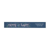 Merry Happy Holiday Wraparound Label (Individueel)