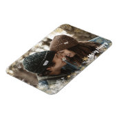 Merry Happy Personalized Photo Snowflake Lijst Magneet (Linkerzijde)