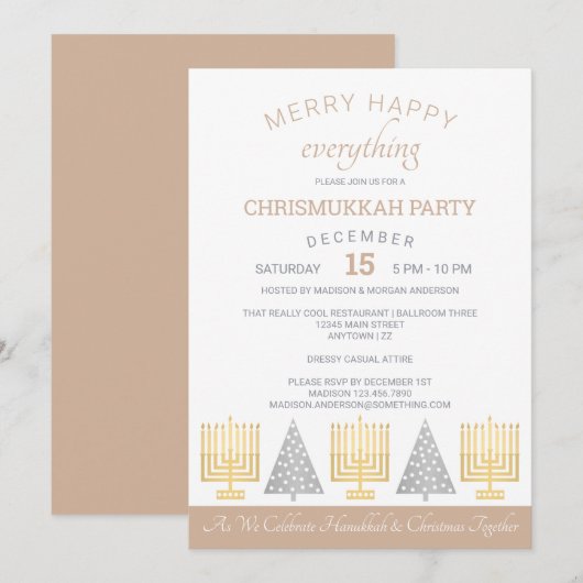 Merry Happy Tan Chrismukkah Holiday Party (Voorkant / Achterkant)