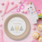 Merry Happy Tan Holiday Interreligieuze Partij Papieren Bordje (Feest)