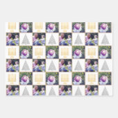 Merry Happy Tan Vakantiefoto Schattige Monogram Inpakpapier Vel (Voorkant)