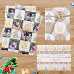 Merry Happy Tan Vakantiefoto Schattige Monogram Inpakpapier Vel<br><div class="desc">Creëer uw eigen Chrismukkah inpakpapier vellen met deze leuke MERRY HAPPY ALLES ontwerp in tan en wit met uw foto en monogram, een stijlvolle keuze voor interreligieuze gezinnen die zowel Chanoeka en Kerstmis vieren. Sheet One is een eenvoudig afbeeldingen sjabloon ontwerp waar je je foto's, twee van hen als je...</div>