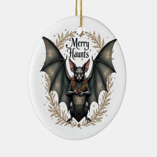 Merry Haunts Gothic Bat Ornament (Rechts)