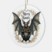 Merry Haunts Gothic Bat Ornament (Links)
