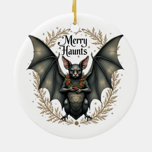 Merry Haunts Gothic Bat Ornament (Achterkant)