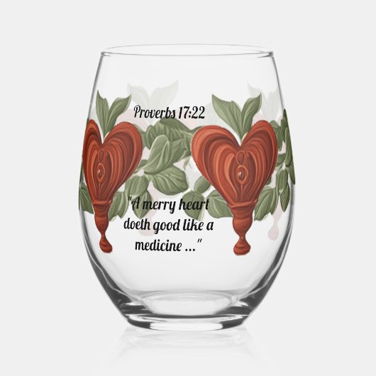 Merry Heart Drinkware Set Stemless Glass Wijnglas Zonder Voet (Voorkant)