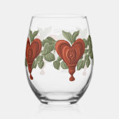 Merry Heart Drinkware Set Stemless Glass Wijnglas Zonder Voet (Achterkant)