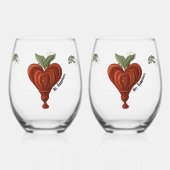 Merry Heart Valentine's Wijnglas Zonder Voet (Voorkant)