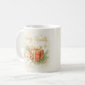 Merry Hearth Christmas Mug - Festive Cocoa and Gif Koffiemok (Voorkant links)