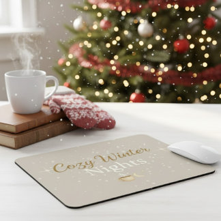 Merry Hearth: Minimalistische Muis voor Koude Wint Muismat