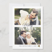 Merry Hearts Romantische kerstfoto Feestdagenkaart (Voorkant)