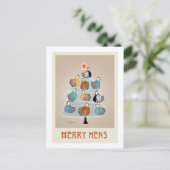 Merry Hens Kerstboom briefkaart (Staand voorkant)