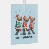 Merry Hippopotamus Glas Ornament (Voorkant Rechts)