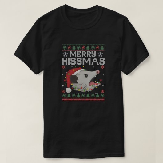 Merry Hissmas, Funny Cat Christmas Design T-shirt (Design voorkant)