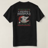 Merry Hissmas, Funny Cat Christmas Design T-shirt (Design achterkant)