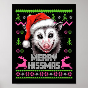Merry Hissmas Opossum Possum Lover Lelijke Kerst Poster