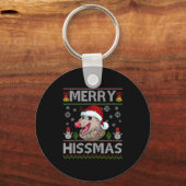 Merry Hissmas Ssum Christmas Ossum Lover Ugly Swea Sleutelhanger (Voorkant)
