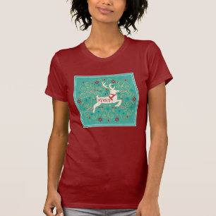 Merry Holiday Blauwgroen rendierziekte T-shirt