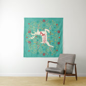 Merry Holiday Blauwgroen rendierziekte Wandkleed (In situ)