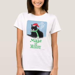 Merry Holiday Cat T-shirt
