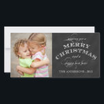 MERRY HOLIDAY FOTO-KAART | CHALKBOARD FEESTDAGENKAART<br><div class="desc">MERRY CHRISTMAS FOTO CARD IN BLACK CHALKBOARD EN WITTE KLEUREN MET  SCRIPT FONTS. PERSONEELSEL MET UW GEZINSFOTO EN NAMEN. ELKE CLARKE© Ik wens u een prettig kerstfeest en een gelukkig nieuwjaar. FOTO HOLIDAY GREETINGS</div>