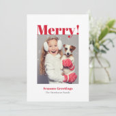 Merry Holiday-fotokaart Feestdagenkaart (Staand voorkant)