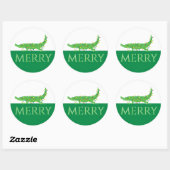 Merry Holiday Gator Ronde Sticker (Vel)