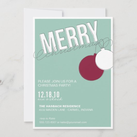 Merry Holiday Party Invitation Sjabloon Kaart (Voorkant)