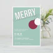 Merry Holiday Party Invitation Sjabloon Kaart (Staand voorkant)
