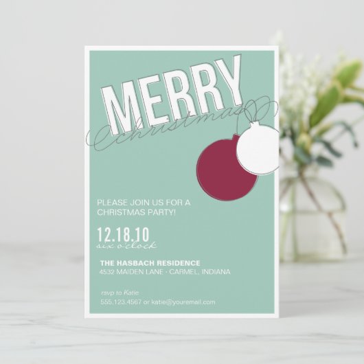 Merry Holiday Party Invitation Sjabloon Kaart (Staand voorkant)