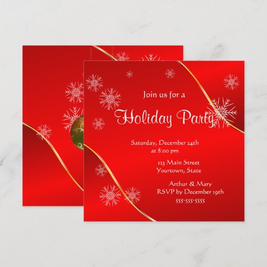 Merry Holiday Party on Red Kaart (Voorkant / Achterkant)