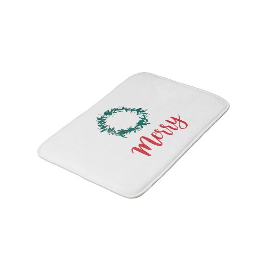 Merry Holiday Wreath Bath Mat (Gekanteld)