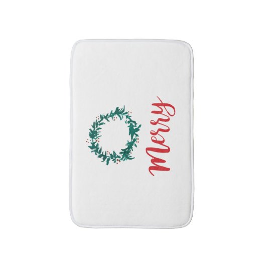 Merry Holiday Wreath Bath Mat (Voorkant Verticaal)