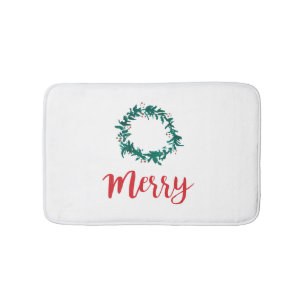 Merry Holiday Wreath Bath Mat