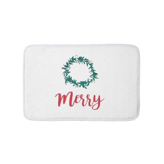 Merry Holiday Wreath Bath Mat (Voorkant)