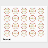 Merry Holidays Trendy Gouden Script Aangepaste Rod Ronde Sticker (Vel)
