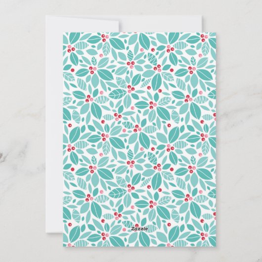 Merry Holly Berries Kerstmis Kaarten (Achterkant)