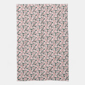 Merry Holly Days Holly Pattern Pink Theedoek (Verticaal)