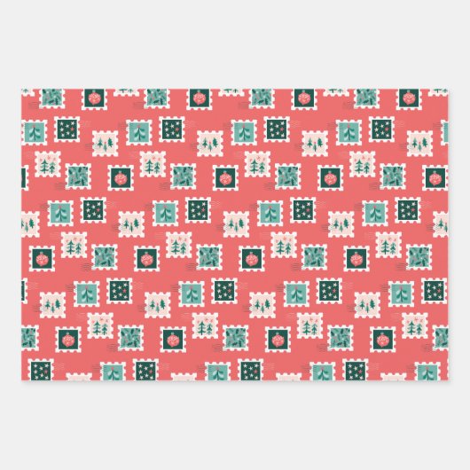 Merry Holly Days Mix Wrapping Paper Sheets (Voorkant)