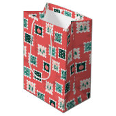 Merry Holly Days Postzegels Medium Cadeauzakje (Voorkant Gekanteld)
