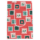 Merry Holly Days Postzegels Medium Cadeauzakje (Achterkant)