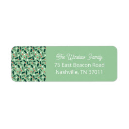Merry Holly Days Retouradreslabel (Groen) Etiket